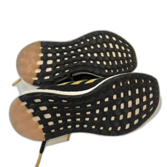 Adidas Black Gold Sneakers Pureboost 21 Size 7 Running Fabric Lace Up - Picture 7 of 9